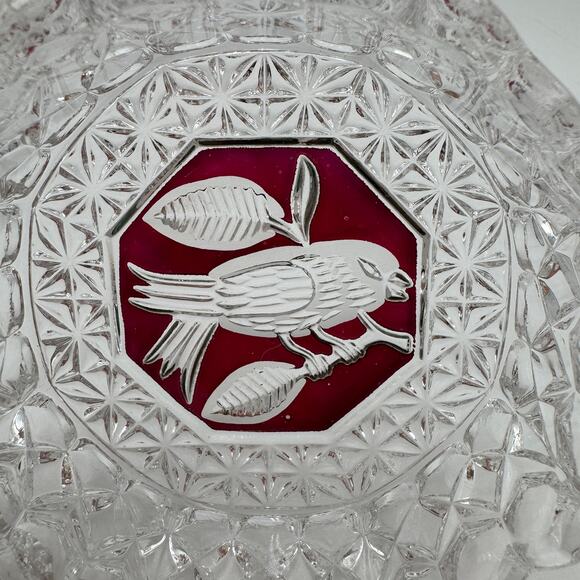 Vintage Byrdes Collection Octagon 4" Trinket Box by Hofbauer 24% Lead Crystal - Picture 5 of 11